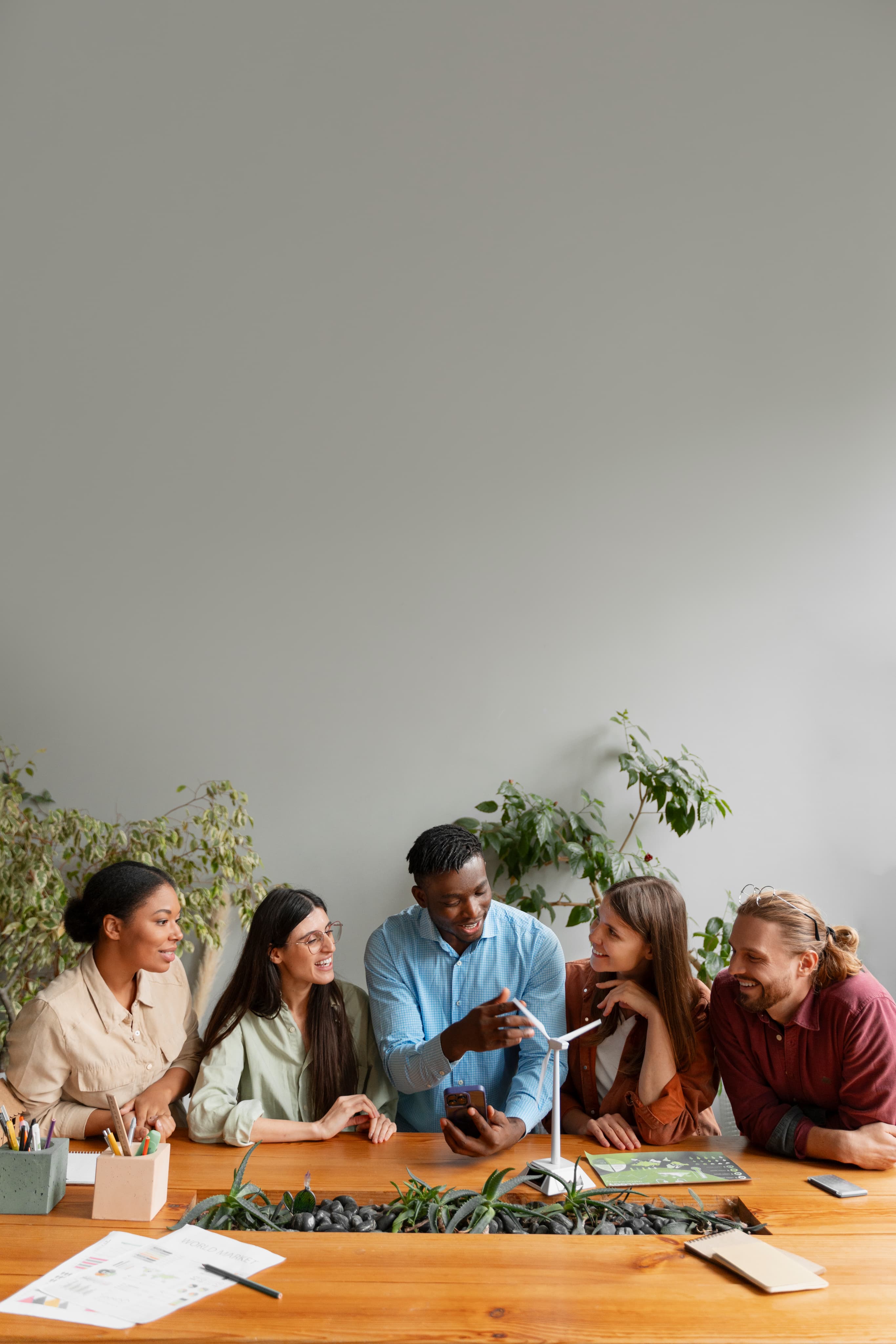 Team collaborating in an office